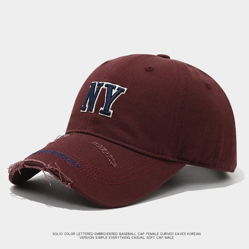 NY ripped design cap