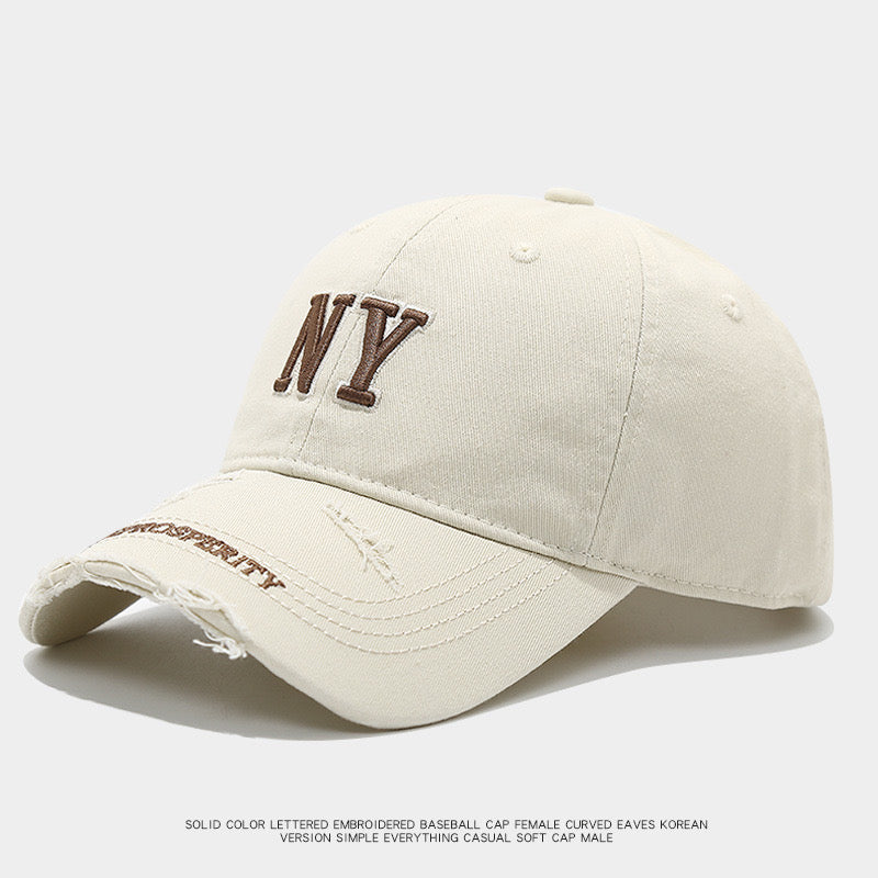 NY ripped design cap