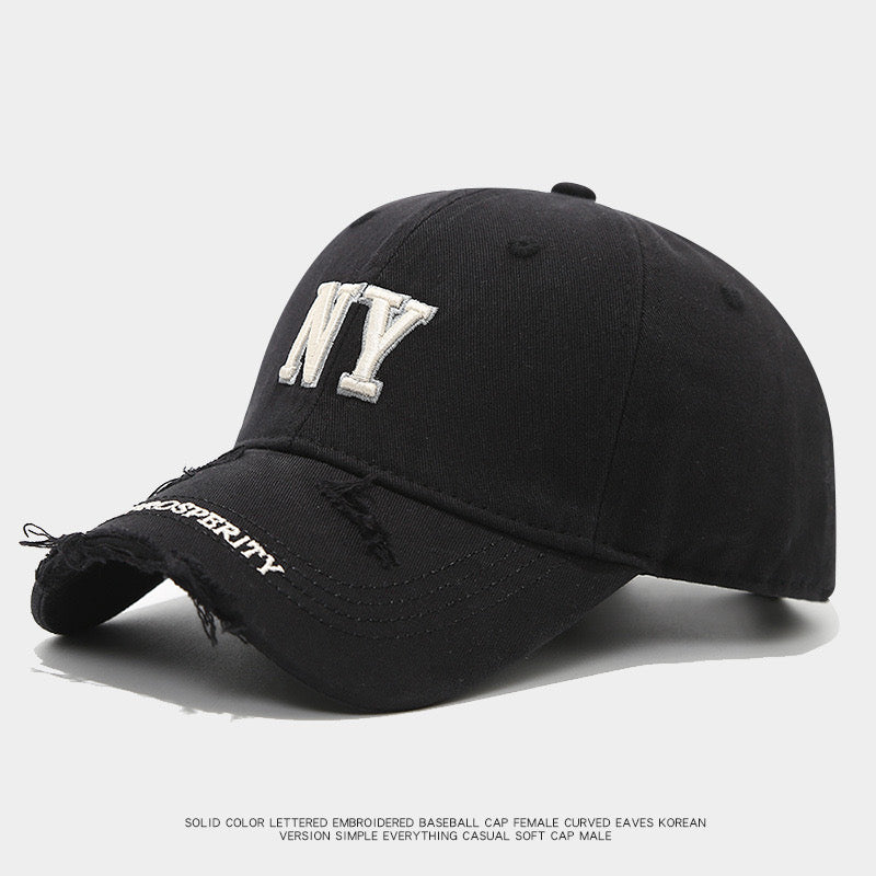 NY ripped design cap