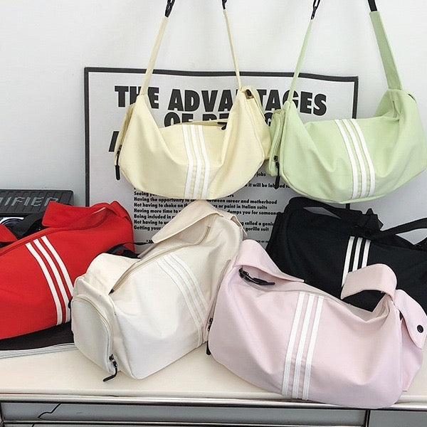 Striped gym bag