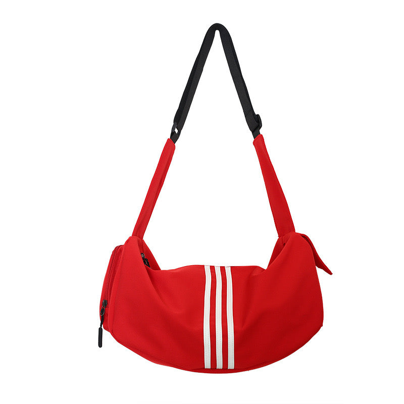 Striped gym bag