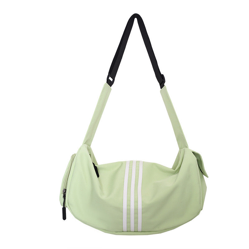 Striped gym bag