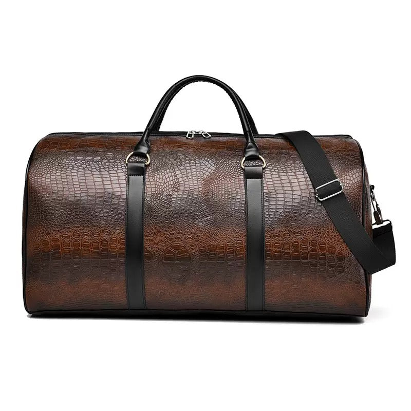 Noir croc duffel bag