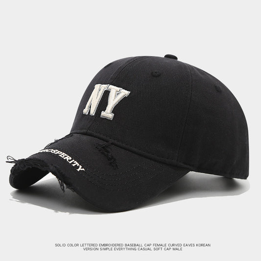 NY ripped design cap