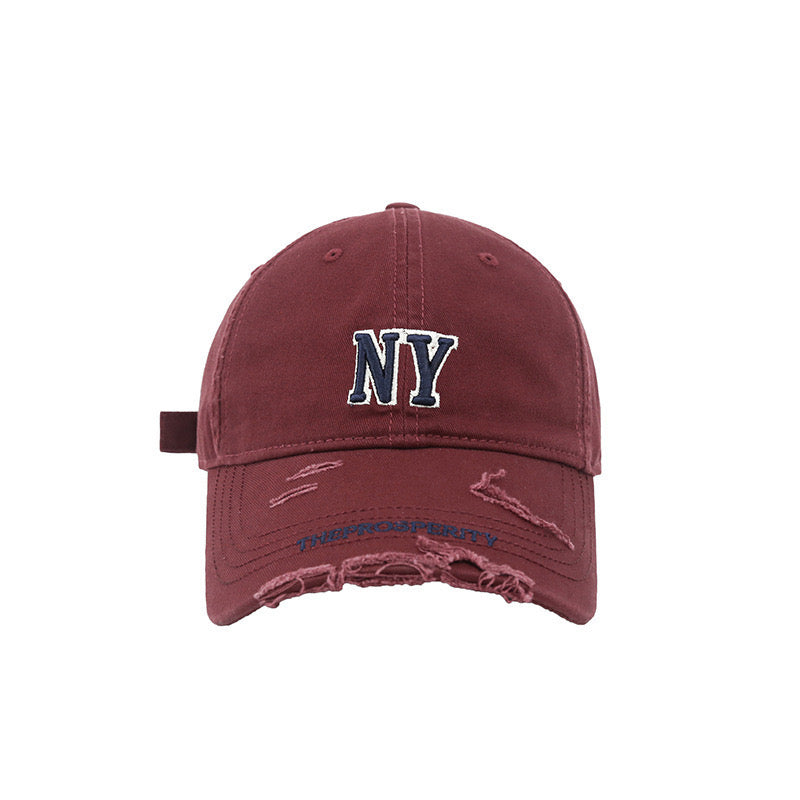 NY ripped design cap