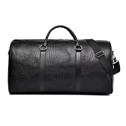 Noir croc duffel bag