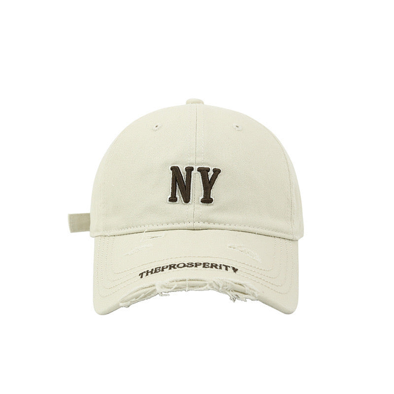 NY ripped design cap