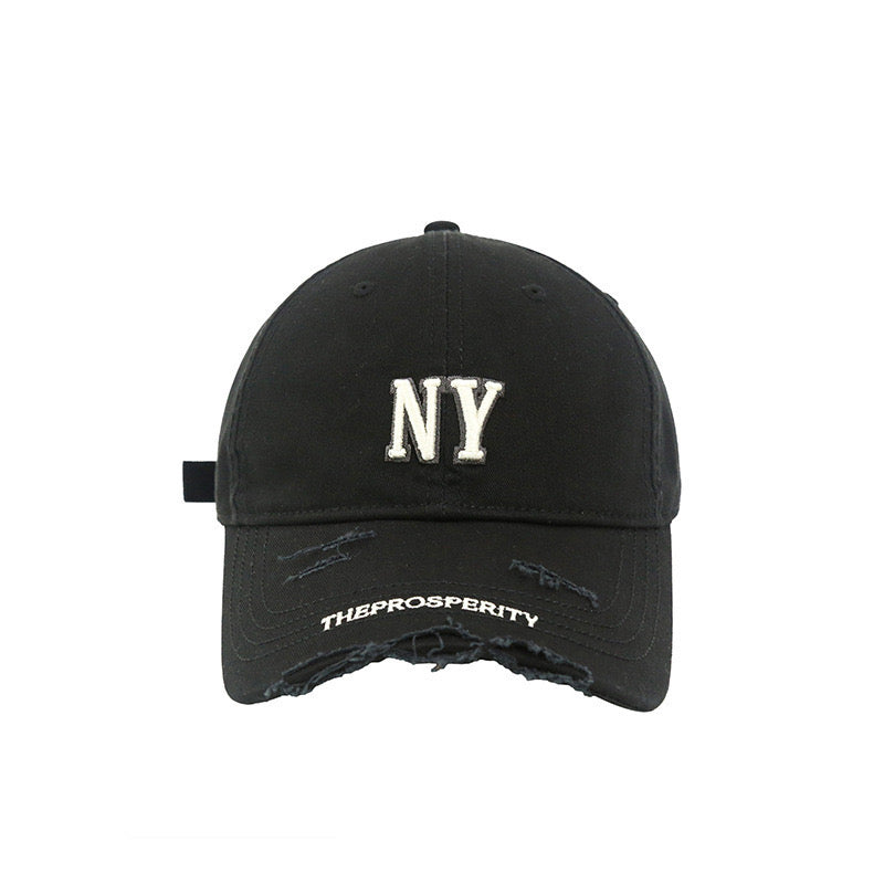 NY ripped design cap