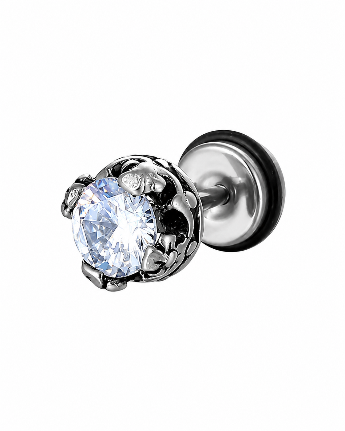 Lotus lamp earring (single stud)
