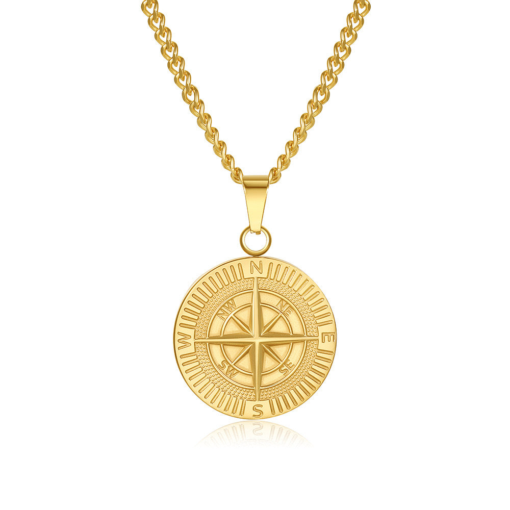 Plain compass necklace