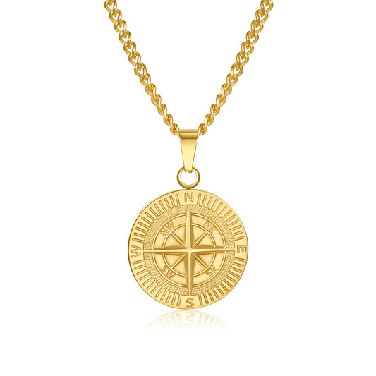 Plain compass necklace